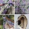 Abendtaschen Hylhexyr Frühling Sommer Lila Exquisite Stickerei Blume Blüte PU Schultergurt Handtasche Unterarm mit Reißverschluss