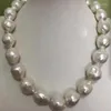 Ketten Riesige 14-15mm Weiße Südsee-Perlenkette 18 Zoll 925er