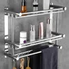 Porta asciugamani Pratico scaffale da bagno a 2 strati Porta shampoo in acciaio inossidabile Accessori per bagno WC3281667