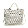 Bolsos de hombro Bolso Bao Doblado sobre perlado Negro PVC Bolsos de mujer Bolso de mujer blanco brillante