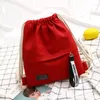 Bolsas de armazenamento Canvas drawstring backpack school gym bolsa de ginástica mochila de mochila casual para mulheres adolescentes