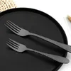 Flatware Sets 4/16/24Pcs Kitchen Utensils Vintage Black Cutlery Set Stainless Steel Tableware Knife Fork Teaspoon Dinnerware