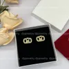 2023 Boucles d'oreilles Designer pour femmes Stud luxe or coeur forme perle cristal or double V lettre 925s bijoux en argent classique vv2