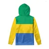 Herrtröjor gabon blixtlås hoodie skräddarsydd namn team logo tröja gab country rese franska nation gabonese flagga gabonaise kläder