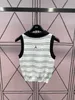 Women's T-shirt Womens Designer Clothing Tank Top Womens Tanks Camis Vest Striped Color Matching Lapel Polo Sleeveless Knitted Vest Clothes