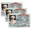 Creative Santa Claus Flight License Christmas Eve Driving License Presents Xmas Gift for Kids Home Xmas Tree Decor