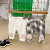 Trousers Winter Baby Clothes Cotton Plaid Boy Girl Pants Thicken Warm Solid Color Leggings Cute Slacks Velvet Born