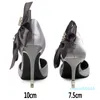 Sandales Sepatu Desainer Pump Wanita Simpul Pita Baru 2023 Sandal Hak Tinggi Pernikahan Satin Mutiara Seksi Ukuran Plus 43 230426