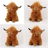 Plush Dolls Simation Highland Cow Animal Doll Soft Stuffed Toy Kawaii Kids Baby Gift Home Room Decor 27Cm 221024 Drop Delivery Toys Dhzjm