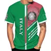 Homens Camisetas Itália Bandeira T-shirts Emblema Nacional Italiano 3D Impressão Streetwear Homens Mulher Oversized Camisa de Manga Curta Crianças Tees Tops