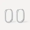 Hoopörhängen 925 Silver Needle Oval Shape Earring For Women Girls Fashion Party Wedding Jewelry E742