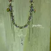 قلادة قلادة الأرجواني Feifei Princess Retro Butterfly Necklace للنساء