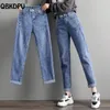 Women's Jeans Oversize 7XL Casual Jogger Jean Elastic High Waist Harem Vaqueros Spring Trend Baggy Denim Pants AnkleLength Pantalones 231127