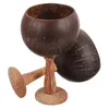 Vinglas 2 st CoCs Coconut Cup Medieval Decorekorativ bägge skal cocktail vintage hållare bankett container cups s