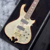 Custom Alem Style Grand Electric Bass Guitar 5 Strings Bass Ebony Fingerboard Factory Burst Maple Top Neck Through Body