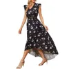 Party Dresses Women Flower Printed Long Dress Elegant Sleeve V-neck Bodycon A Line Lace Vestidos De Fiestas Noche Para Mujer