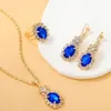 Beaded Necklaces 4PCS Sets Exquisite Water Drop Rhinestone Necklace Earrings Ring Jewelry Set Charm Ladies Fashion Bridal Gifts 231124