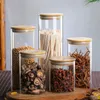 Cylinder Storage Containers Sealed Glass Jars High Borosilicate Kitchen Box Tank Coffee Bean Storage Can Qpkvm