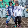Stage Wear Kid Hip Hop Clothing Cardigan T Shirt Baseball Jersey Top Streetwear Tactical Cargo Pants For Girl Boy Dance Costume Clothes Set