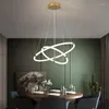 Ljuskronor moderna kreativa ringar ljuskrona för levande matsal sovrum bar hängande lampa hem dekor lron akryl guld takbelysning