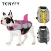 set Giubbotto di salvataggio per cani da compagnia Striscia riflettente Gilet Abbigliamento Giubbotto di salvataggio Collare Imbracatura Pet Nuoto Costumi da bagno estivi Squame Forma di squalo