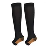 Sports Socks Unisex Compression Stockings Knee High Open Toe Support 18-21mm