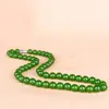 Chains Chinese Natural Green Jade Round Beads Necklace Hand-Carved Jadeite Fashion Charm Jewelry Accessories Amulet For Men Women Gifts