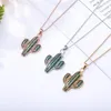 Pendentif Colliers Zircon Cubique Cactus Collier Pour Femmes Or Couleur Mignon Plante Ras Du Cou Collier Femme Bijoux 2023