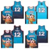 Moive Vancouver Jerseys Film Basketball 12 Yogi Teal Space 90s Chemise HipHop Pull Université Rétro Pour Les Fans De Sport Équipe Bleue Respirant Collège Pur Coton Vente