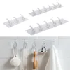 Hooks 3/5/6 Row Transparent Hook Punch-Free Wall Strong Sticking Holder For Hat Clothes Hanger Towel Bathroom Storage Rack