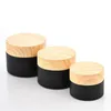 5g 10g 15g 20g 30g 50g Black Frosted Glass Jars Cosmetic Bottle Cream Container with Imitated Wood Grain Plastic Lids Xcgxr