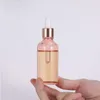 Pink Glass Dropper Bottle 5-100ml Aromatherapy Liquid Essential Basic Perfume Tubes Massage Oil Pipette Refillable Bottles Brwnm