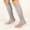 Sports Socks Unisex Compression Stockings Knee High Open Toe Support 18-21mm