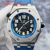 AP Swiss Luxury Watch Royal Oak Offshore 15701st Men's Watch Black and Blue Calender Deep Dive 300m 44mm Automatisk mekanisk klocka