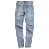 Jeans pour hommes Designer Skinny Ripped Blanc Rayé Jeans Mode Stretch Slim Cordon Biker Noir Bleu Pantalon Taille S-2XL