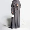 Abbigliamento etnico 2 pezzi Abaya aperto abbinato set musulmano Ramadan Crepe Abaya per le donne Dubai Turchia Abito Hijab interno Islam Abiti da preghiera