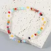 Strand högkvalitativ glaspärla handgjorda tusenskönor elastiska armband för kvinnor bohemiska enkla färgglada pärlor stretch