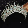 Klipsy do włosów Pink Opal Bride Wedding Crown Księżniczka nakrycia głowy ślubne i koronki