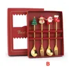 Dinnerware Sets 4PCS Santa Doll Christmas Spoon Fork Set Year 2023 Decoration For Home Xmas Gift Merry