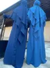 Vêtements ethniques Ramadan Eid capuche Abaya 2 pièces ensemble vêtement de prière musulmane Abayas pour femmes longue Khimar Hijab robe vêtements islamiques Niqab