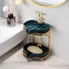 Gerichte leichte luxuriöse goldene hochgradige Seifenkiste Wallmounted Toilettenseife Schachtel Abfluss kostenlos Stanzregal Home Home