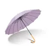 傘の木材Cストレートハンドル屋外ポータブル風力防止傘と雨の女性の女性のための雨