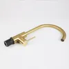 Kitchen Faucets Brushed Gold Brass Sink Faucet Good Quality Cold Water High Copper Rotatable