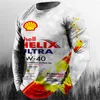 T-shirt męski T-shirt Casual Long Rleeve w stylu motocyklowym zużyty nadruk