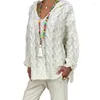 Blusas femininas camisola de malha moda senhoras pulôveres de cor sólida com capuz blusa solta outono 2023