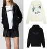 23AW Zadig Voltaire Designer-Pullover Ganzkörper-Graffiti-Buchstabendruck gepolsterte ZV-Reißverschlussjacke Damen-Kapuzen-Sweatshirt