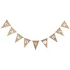 Feestdecoratie Candy Bar Jute Driehoek Hangende Banner Bruiloft Kerst DIY Decoraties Tuin Vlag Garland Bunting Teken