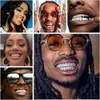 HH Bling Empire Iced Out Diamond Teeth Grillz for Men Women Hip Hop Silver Gold Grills for your teeth Top and Bottom Rapper Costume Teeth Jewelry and Accessories