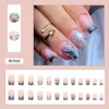 FALSE NAILS 24PC BALLERINA FAKTA NAICH FRANSKA GRADIENTBUTERFLY SQUARE Huvud Tryck på Manicure Set Art Acrylic Tips Patch