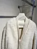 Manteau de fourrure pour femmes, col en v, coupe ample, manches tricotées, Design chaud et confortable, hiver 2023, 1122